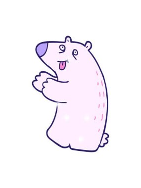 Çizgi film çizgi filmlerinin ışıltılı efektleri mutlu ayı.