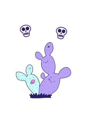 Kaktüsün resimlerinin dönen kafatası animasyonu