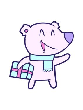 Gülen Noel Ayısı çizgi filminin dönen hareketli animasyonu