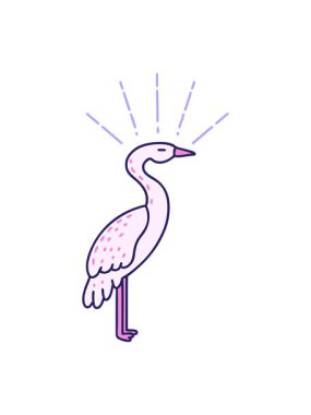 Geleneksel dövme stili ayakta duran leyleğin sallanan animasyonu