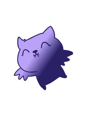 Şirin kawaii yarasasının gradyan çizgi filminin döner hareketli animasyonu