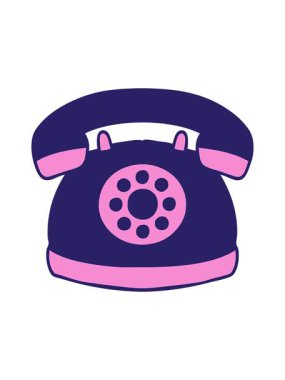 Eski tarz bir telefon karikatürünün basınçlı animasyonu