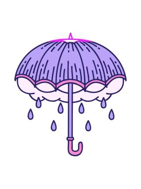 bir şemsiye ve fırtına bulutu ikonik dövme imajını canlandırın