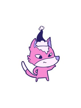 Yıldız patlaması etkisi, Noel Baba şapkası takan bir kurdun çizilmiş çiziminin canlandırması.