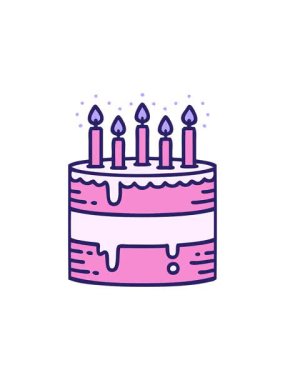 Dikkat çekici bir doğum günü pastası çizgi filmi.