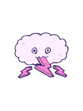 Gökgürültüsü bulutu çizgi filminin basınçlı animasyonu