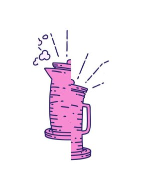 Geleneksel dövme stili kahve sürahisinin animasyonu.