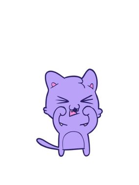 Çizgi film kedisinin tıslama hareketini genişletiyorum.