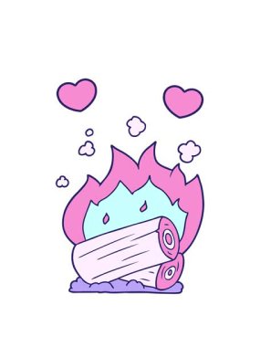 dönen kalpler basit kamp ateşinin animasyonu