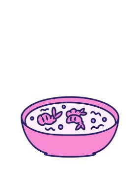 Kavanozdaki sıcak Japon karidesinin animasyonu.