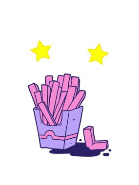 dönen yıldızlar abur cubur kızartması animasyonu