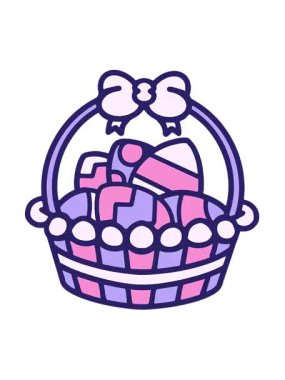 Neon renkli Paskalya sepetinin titreşimli hareket animasyonu