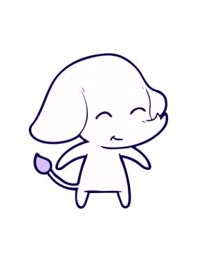 Sevimli bir filin neon ışık efekti animasyonu