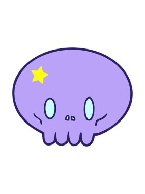 Parlayan yıldızlar karikatür kafatası animasyonunu etkiler