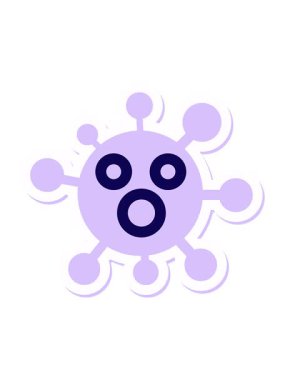 Şok olmuş virüs çıkartmasının neon ışık efekti animasyonu