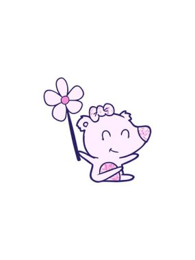 Çiçekli dişi kutup ayısı çizgi filminin satış animasyonu