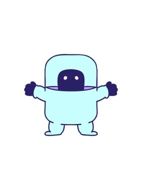 Dönen hareket animasyonu. Takım elbiseli bir uzaylının el çizimi karikatürü.