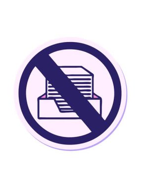 şirin bir karikatür kağıt yasağı işaretinin animasyonunu bob ve duraklat