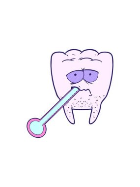 Sağlıksız dişlerin çizgi film animasyonunu bölme etkisi