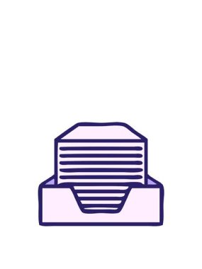 Bir yığın ofis kağıdının çizgi filminde sıçrama hareketi canlandırması