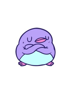 Kollarını çapraz yapmış penguen çizgi filminin animasyonuna dikkat edin.