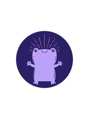 Dövme stili mutlu kurbağa ikonunun gösterişli satış animasyonu