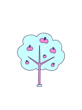 Yanıp sönen radyal çizgiler. Elle çizilmiş tuhaf çizgi elma ağacı animasyonu.