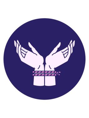 Bir çift bağlanmış elin hareketli animasyonu