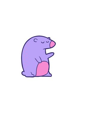 Kawaii Ayı çizgi filminin yatay titreşimli animasyonu