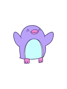 Neşeli zıplayan penguen çizgi filmlerinin gösterişli satış animasyonları