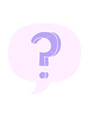 Soru işaretinin titreşimli hareket canlandırması konuşma baloncuğu ile retro biçiminde