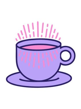 Bir fincan kahvenin tasarımının hareketli animasyonu