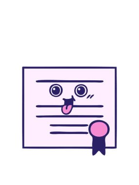 Mezuniyet sertifikasının sevimli çizgi filminin zıplama hareketi.