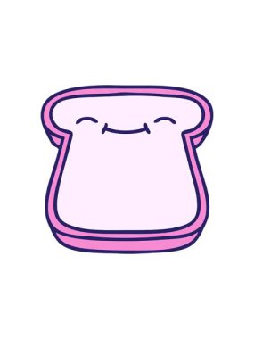 yüz karikatürlü ekmeğin dönen hareketi