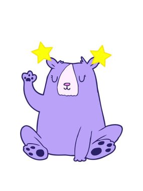 dönen yıldızlar çizgi film ayılarının el sallamalarının animasyonu