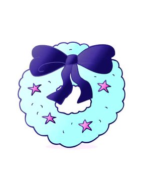 Karikatür çizilmiş Noel çelenginin dönen hareketli animasyonu