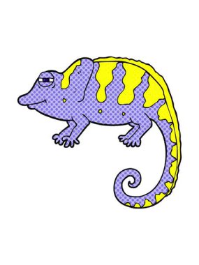 freehand çizilmiş karikatür bukalemununun pixelize etkisi canlandırması