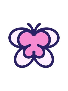 Basit ve sevimli kelebek çiziminin basınçlı animasyonu