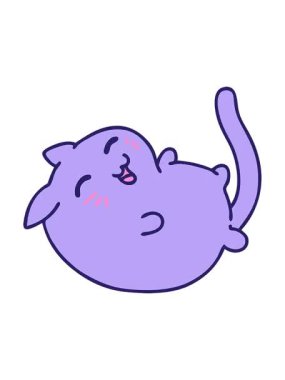 Mutlu bir kedinin gülüşünün titreyen animasyonu.