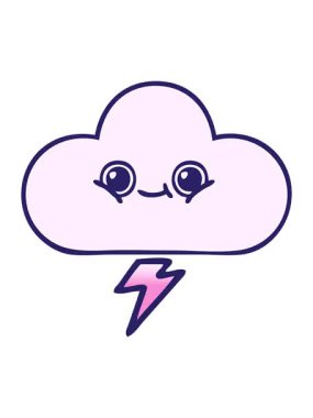 Bir fırtına bulutunun gradyan gölgeli çizgi filminin efekt canlandırması