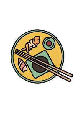 Tabakta sunulan geleneksel Japon Onigiri yemeklerinin dikkat çekici animasyonu