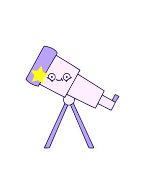 Parlayan yıldızlar, teleskopun sevimli bir çizgi filminin animasyonunu etkiler.