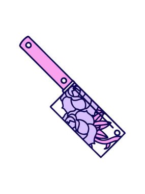 Satır ve çiçek çizgi filminin ikonik dövme tarzının neon ışık efekti animasyonu