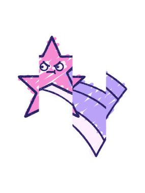 Kayan Yıldız Tebeşiri Çiziminin bölünmüş hareket animasyonu