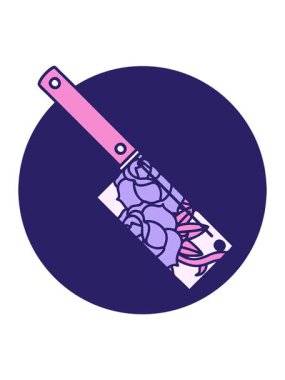 Satır ve çiçeğin dövme stili görüntüsünün titreşimli animasyonu