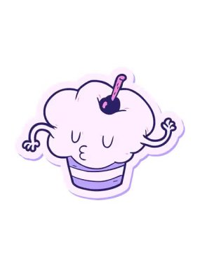 Karikatür kapkeki çıkartmasının titreyen hareket animasyonu