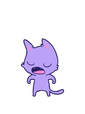 Konuşan kedi çizgi filminin animasyonunu büyütüyorum.