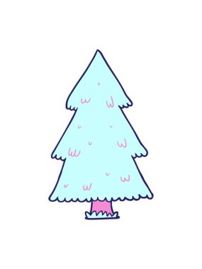 Karikatür Noel ağacı çiziminin hareketli animasyonu