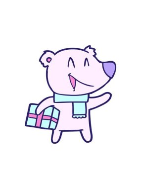 Gülen Noel Ayısı çizgi filminin radyoaktif parlak animasyonu