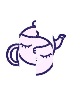 Teapot Tebeşir Çiziminin bölünmüş hareket animasyonu